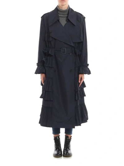 Shop Valentino Women's Blue Polyester Trench Coat