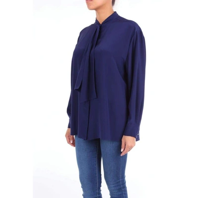 Shop Boutique Moschino Women's Blue Silk Blouse