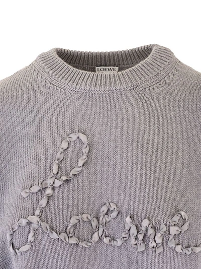 Shop Loewe Women's Grey Cotton Sweater