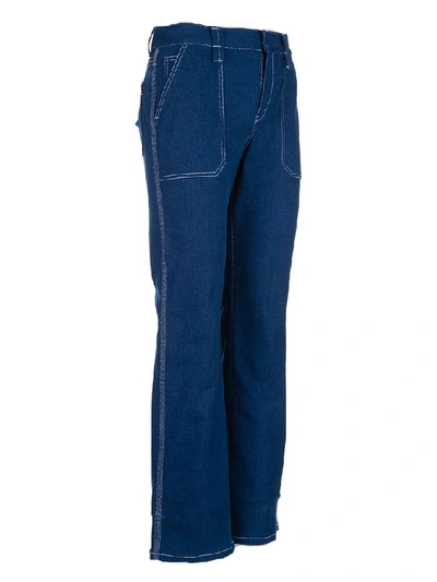 Shop Chloé Women's Blue Cotton Pants