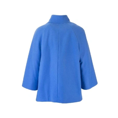 Shop Fay Women's Blue Wool Poncho