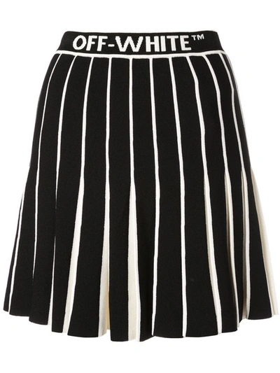 Off-white Contrasting Pleated Skirt In Black
