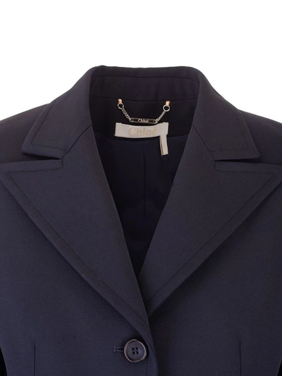 Shop Chloé Women's Blue Polyester Blazer