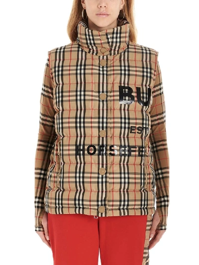 Shop Burberry Women's Beige Polyester Vest