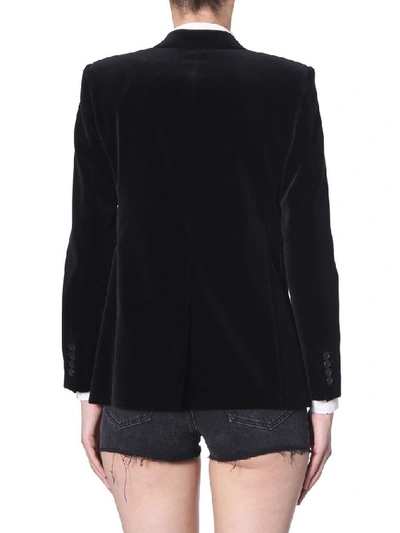 Shop Saint Laurent Women's Black Cotton Blazer