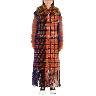 Shop Marni Women's Multicolor Wool Coat