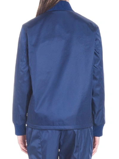 Shop Prada Women's Blue Nylon Sweatshirt