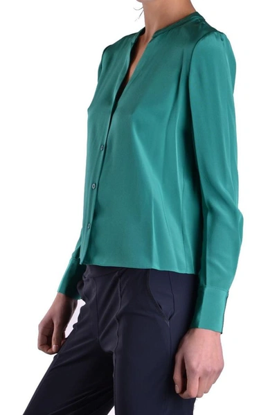 Shop Diane Von Furstenberg Women's Green Silk Shirt