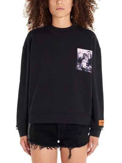 Shop Heron Preston Women's Black Cotton Sweatshirt