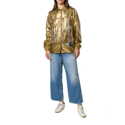 Shop Golden Goose Women's Gold Leather Outerwear Jacket