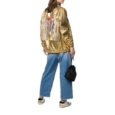 Shop Golden Goose Women's Gold Leather Outerwear Jacket