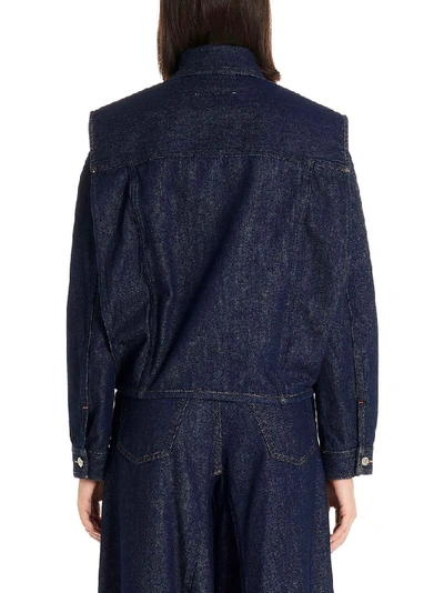 Shop Maison Margiela Women's Blue Cotton Jacket