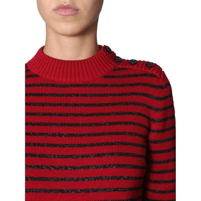 Shop Saint Laurent Women's Red Cotton Sweater