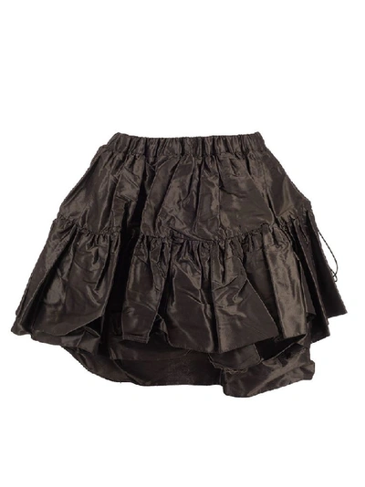 Shop Miu Miu Women's Green Silk Skirt