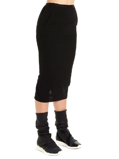 Shop Rick Owens Women's Black Wool Skirt