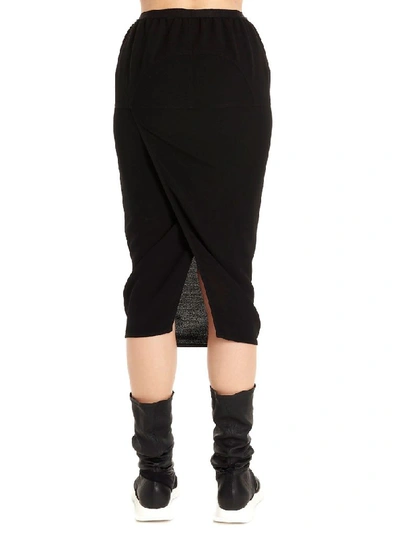 Shop Rick Owens Women's Black Wool Skirt