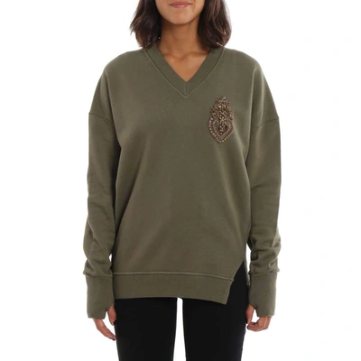 Shop Dondup Women's Green Cotton Sweatshirt