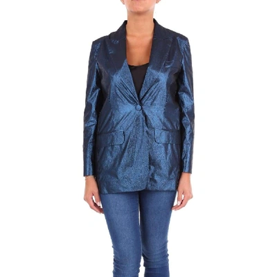 Shop Boutique Moschino Women's Blue Polyester Blazer