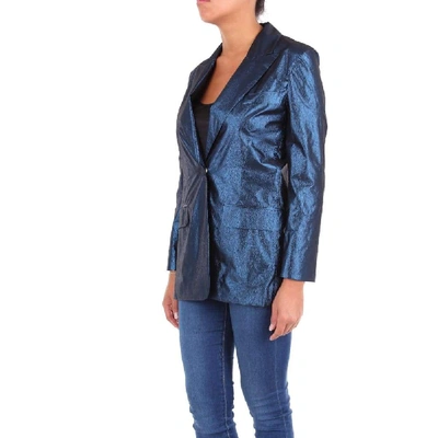 Shop Boutique Moschino Women's Blue Polyester Blazer