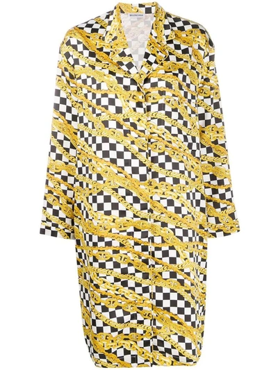 Shop Balenciaga Women's Gold Silk Dress