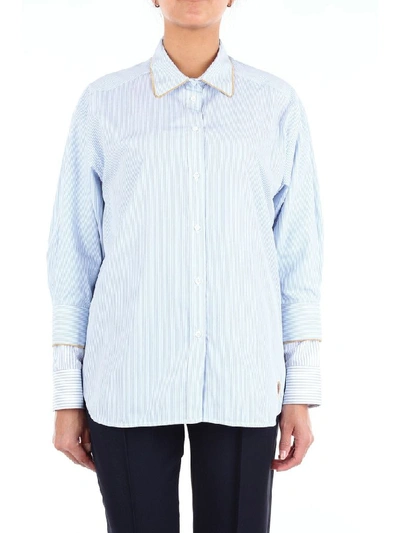 Shop Tommy Hilfiger Women's Light Blue Cotton Shirt