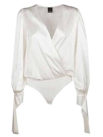 Shop Pinko Women's White Polyamide Bodysuit