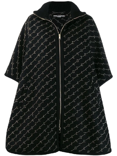 Shop Stella Mccartney Women's Black Wool Poncho