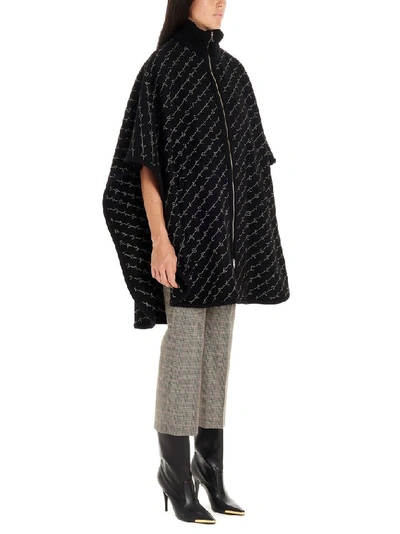 Shop Stella Mccartney Women's Black Wool Poncho