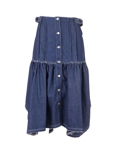 Shop Chloé Women's Blue Cotton Skirt