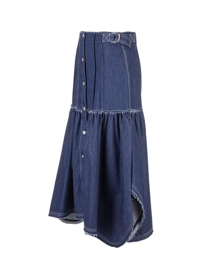 Shop Chloé Women's Blue Cotton Skirt