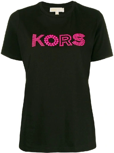 Shop Michael Kors Women's Black Cotton T-shirt