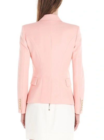 Shop Balmain Women's Pink Wool Blazer