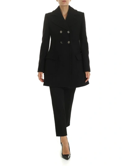 Shop Pinko Women's Black Wool Coat