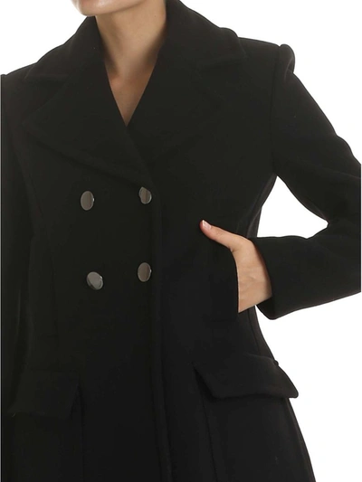 Shop Pinko Women's Black Wool Coat