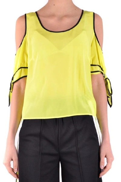 Shop Pinko Women's Yellow Silk Top