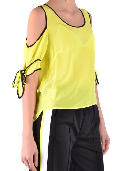 Shop Pinko Women's Yellow Silk Top