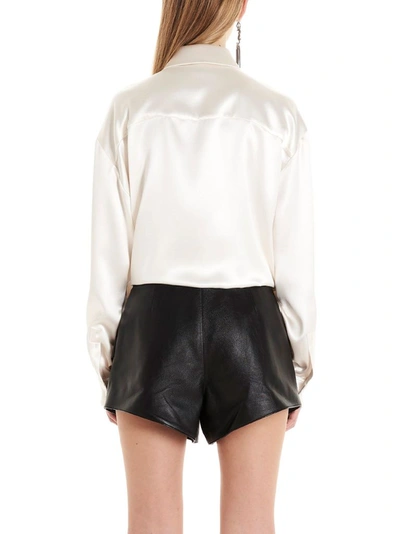 Shop Saint Laurent Women's White Silk Blouse