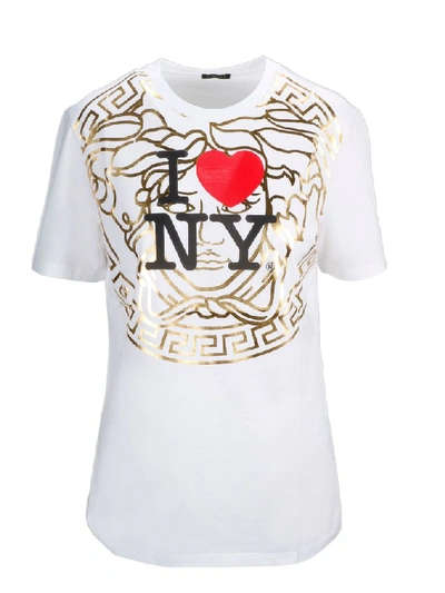 Shop Versace Women's White Cotton T-shirt