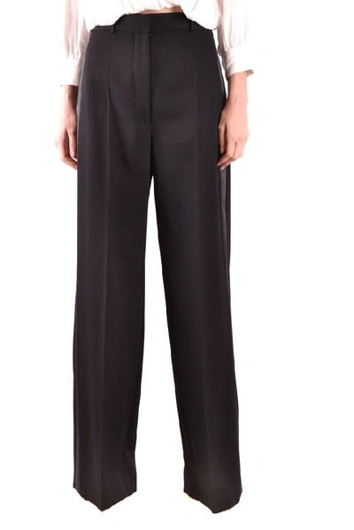 Shop Burberry Women's Black Wool Pants