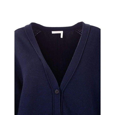 Shop Chloé Women's Blue Cashmere Cardigan