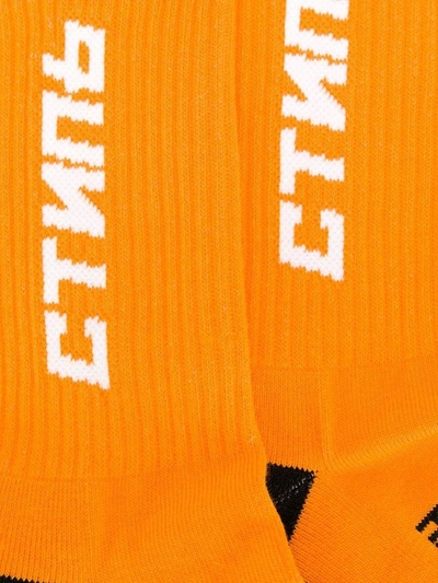 Shop Heron Preston Women's Orange Cotton Socks