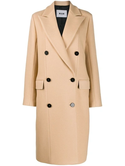 Shop Msgm Women's Beige Wool Coat