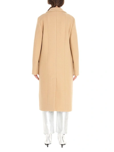 Shop Msgm Women's Beige Wool Coat