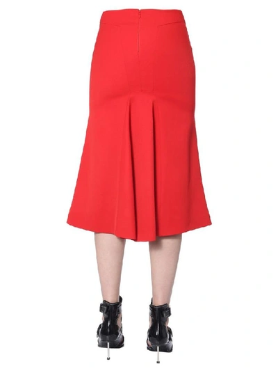 Shop Alexander Mcqueen Women's Red Wool Skirt