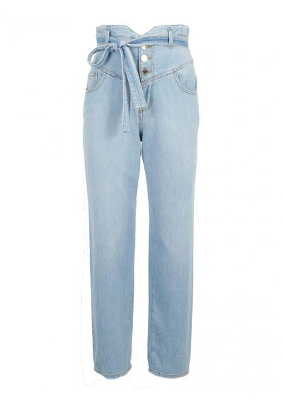 Shop Pinko Women's Light Blue Cotton Jeans