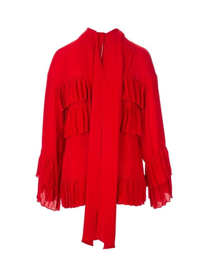 Shop Valentino Women's Red Silk Blouse