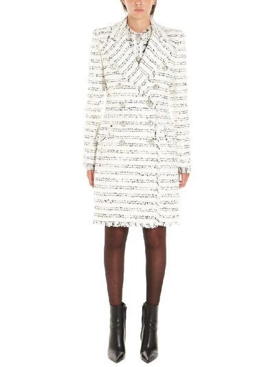 Shop Balmain Women's White Cotton Coat