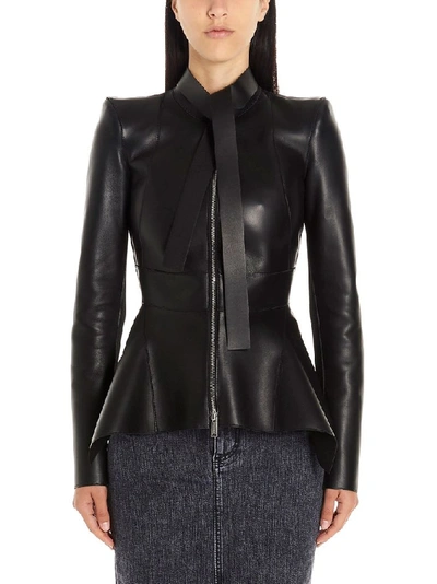 Shop Dsquared2 Women's Black Leather Outerwear Jacket