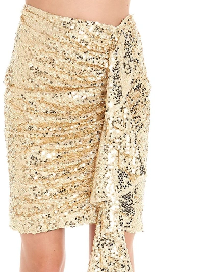 Shop In The Mood For Love Women's Gold Polyester Skirt