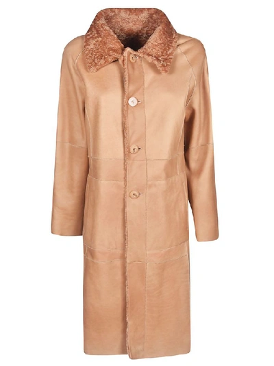 Shop Drome Women's Beige Leather Coat